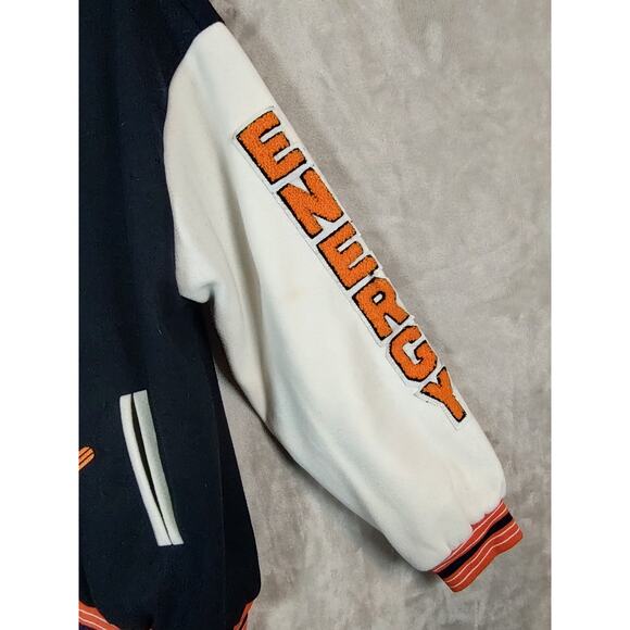 Duck Down, Vintage Varsity Jacket Black White and Orange Size XL Various Patches - Picture 14 of 16